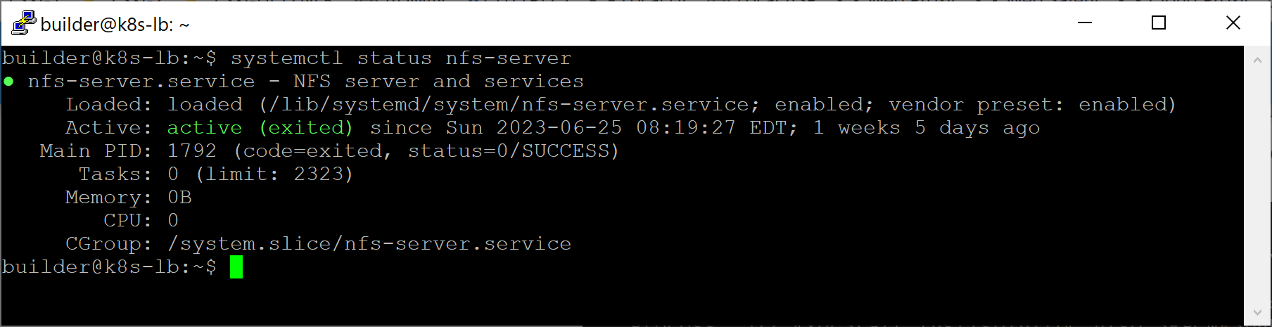 NFS Server Status